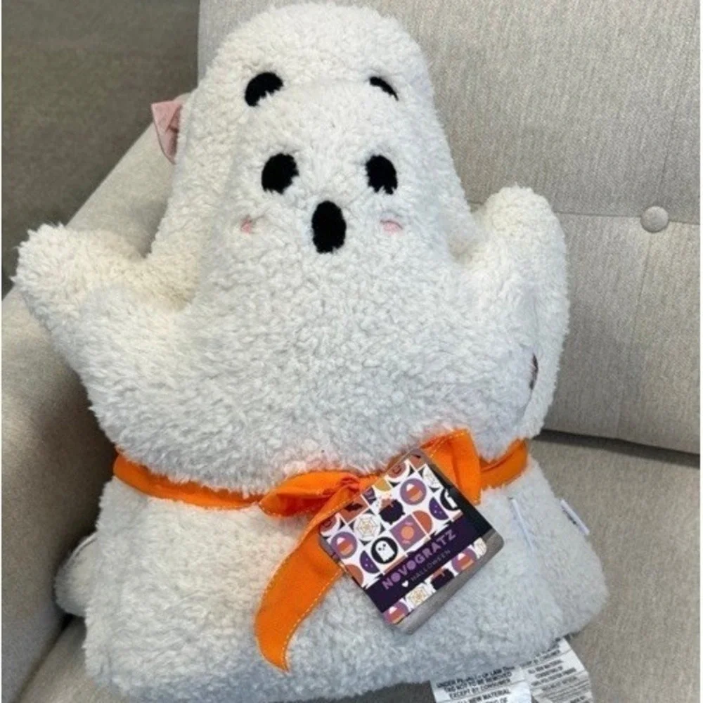 New Novogratz Set Of 3 Halloween Ghost Family Sherpa Throw Pillows Dad Mom Baby